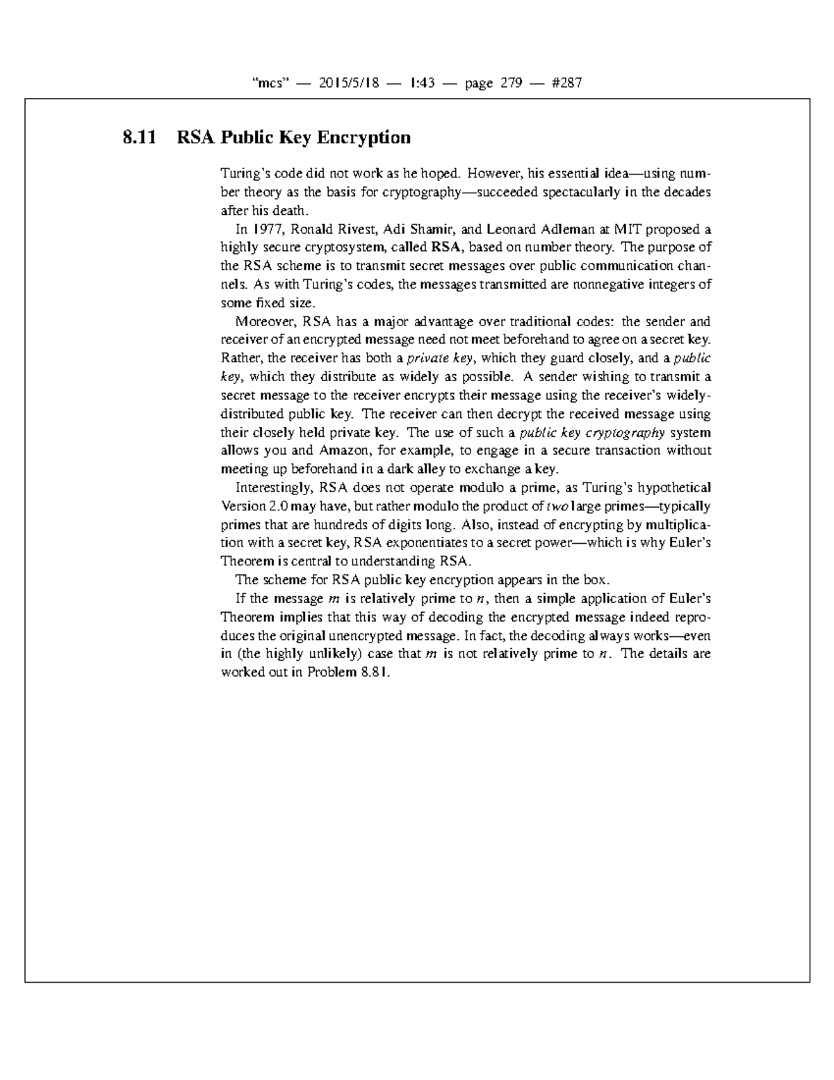 MIT 6.042J Spring 2015: RSA Public Key Encryption Overview - Studocu