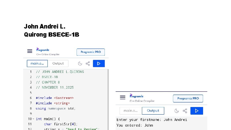 C Programming Basics: Chapter 8 Notes (Course Code: QUIRONG) - Studocu