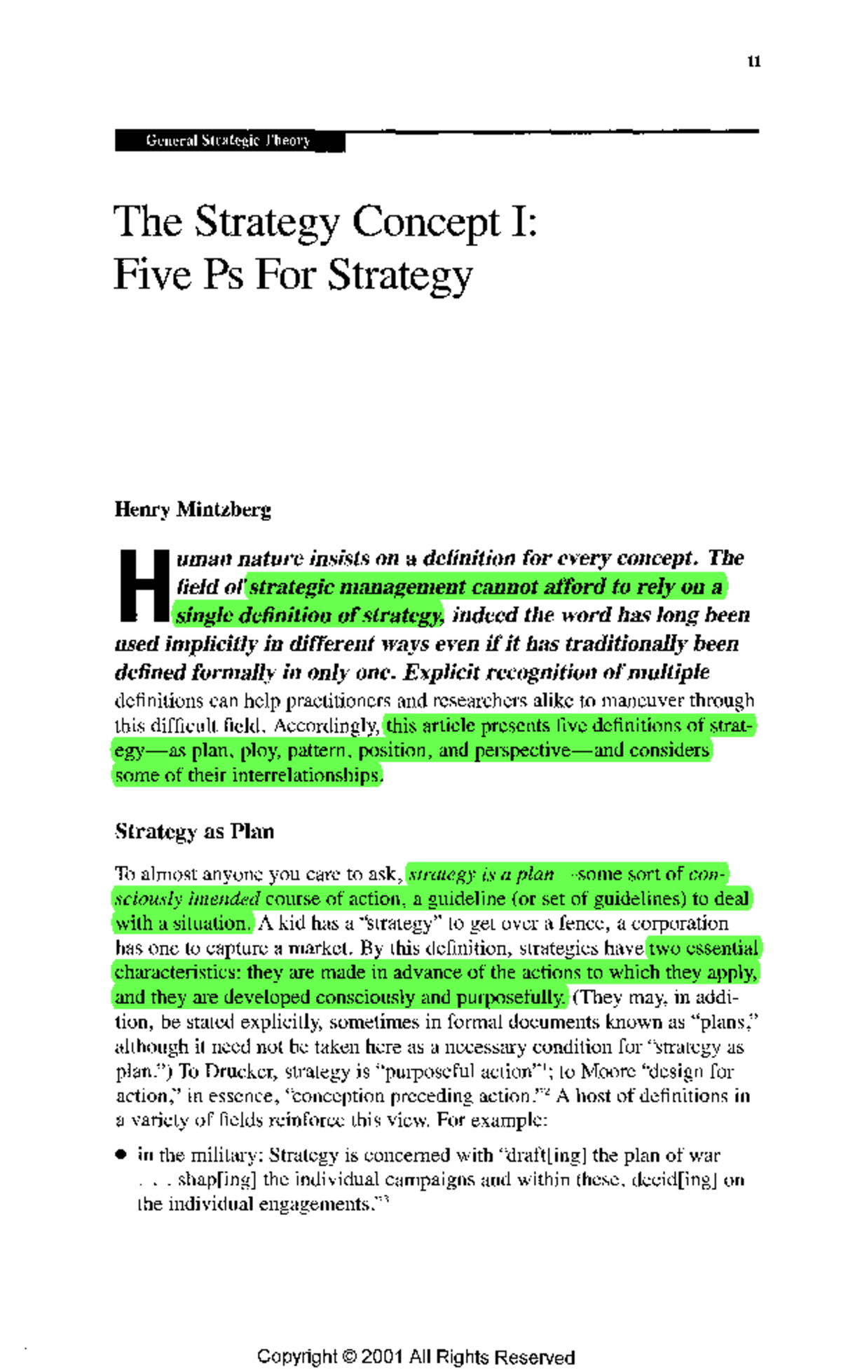 Mintzberg's Five Ps for Strategy: Understanding Strategic Management ...