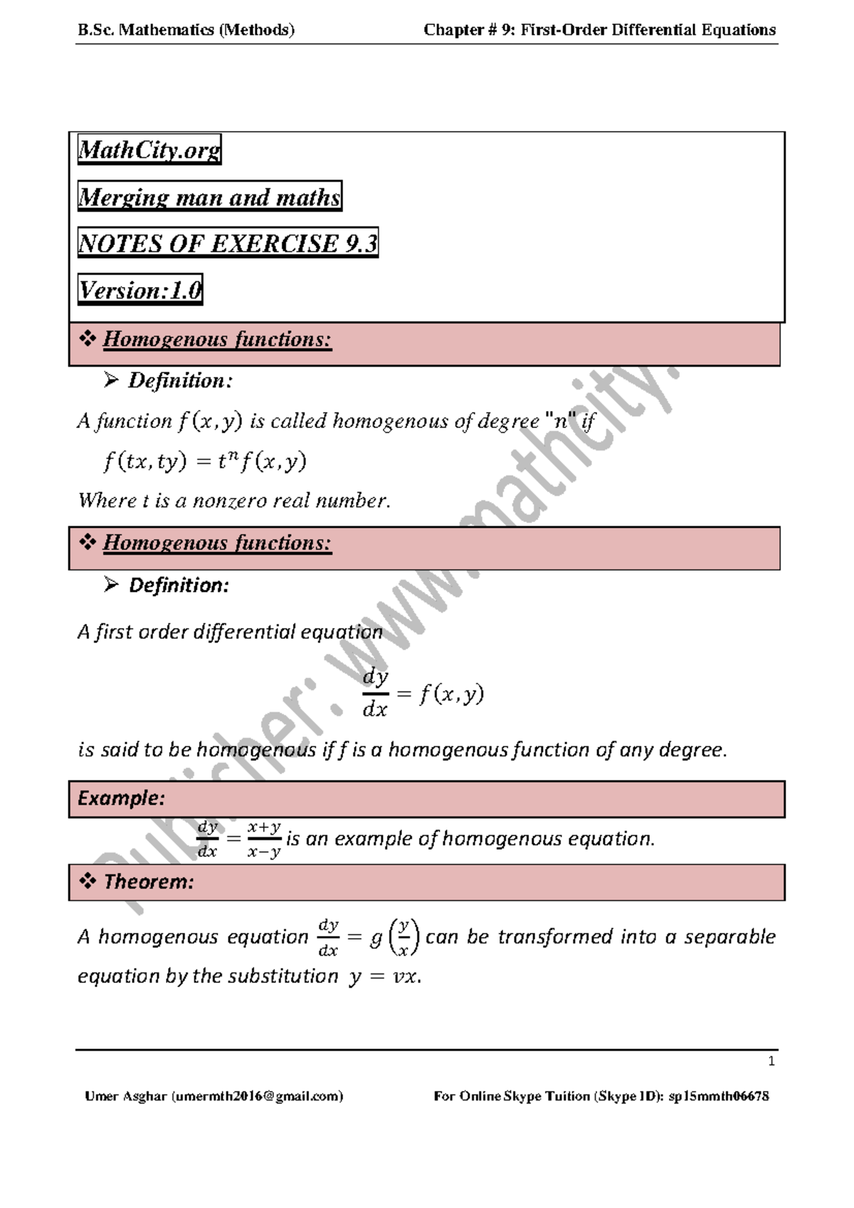 Solutions to Exercise 9.3 in Mathematical Methods for S.M. Yusuf et al ...
