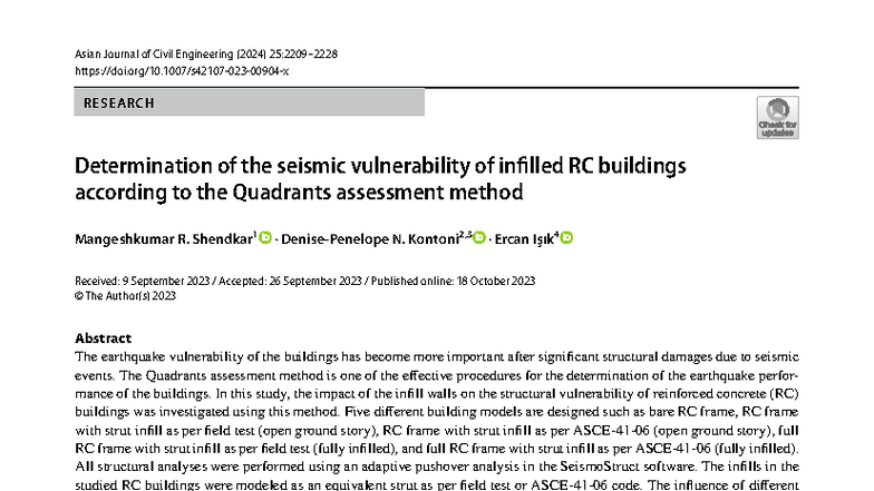 Seismic Vulnerability Assessment of Infilled RC Buildings Using ...