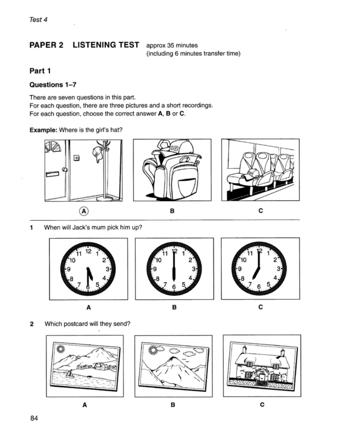 Cambridge Preliminary English Test 1: Listening Test 4 Guide - Studocu