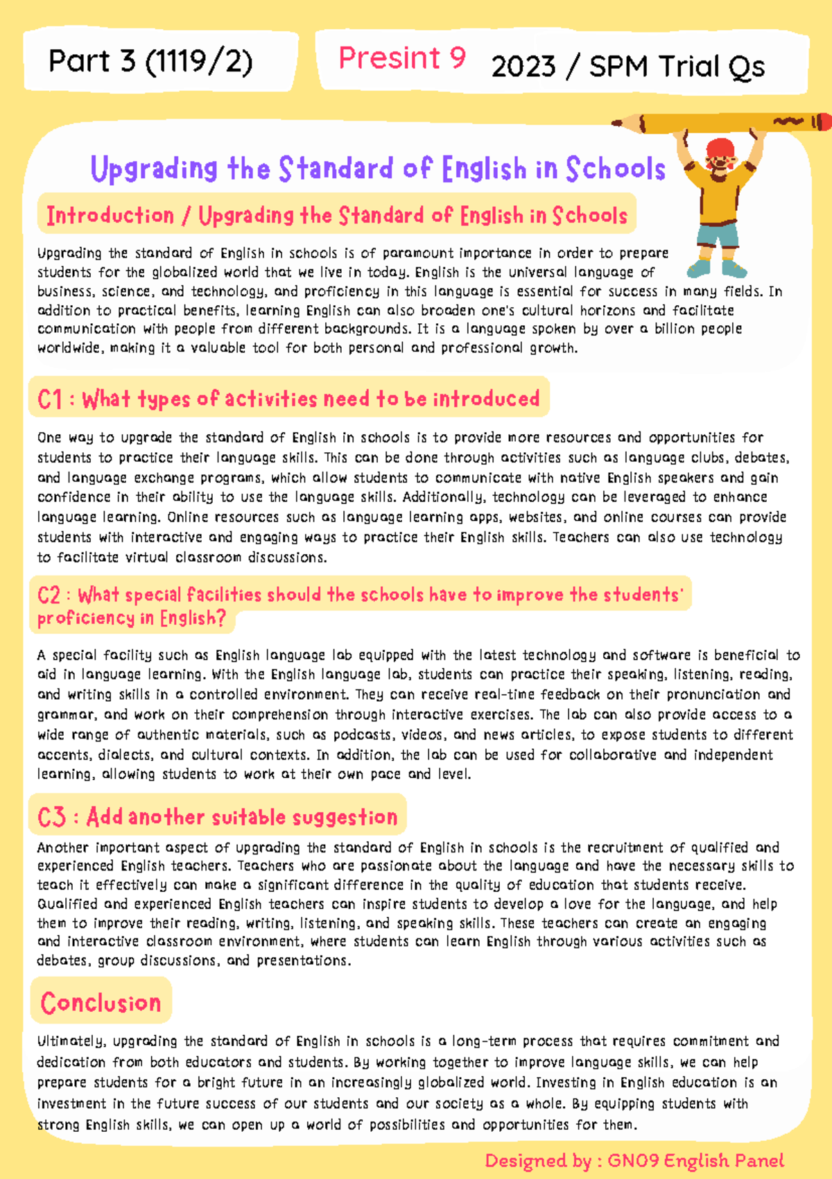 Part 3 Article Writing: SPM 2023 Trial Questions and Insights - Studocu