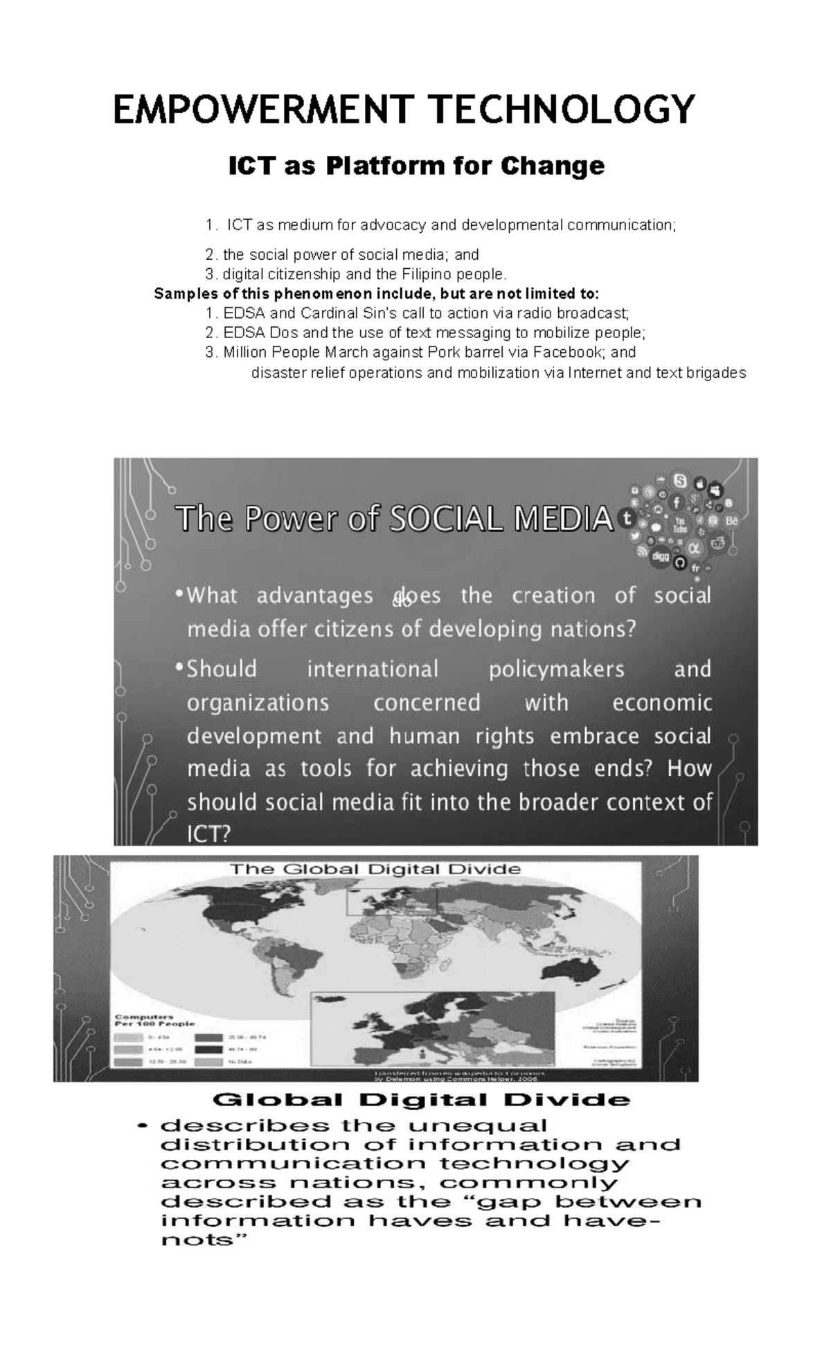 Empowerment Technology- coverage for exam - EMPOWERMENT TECHNOLOGY ICT ...