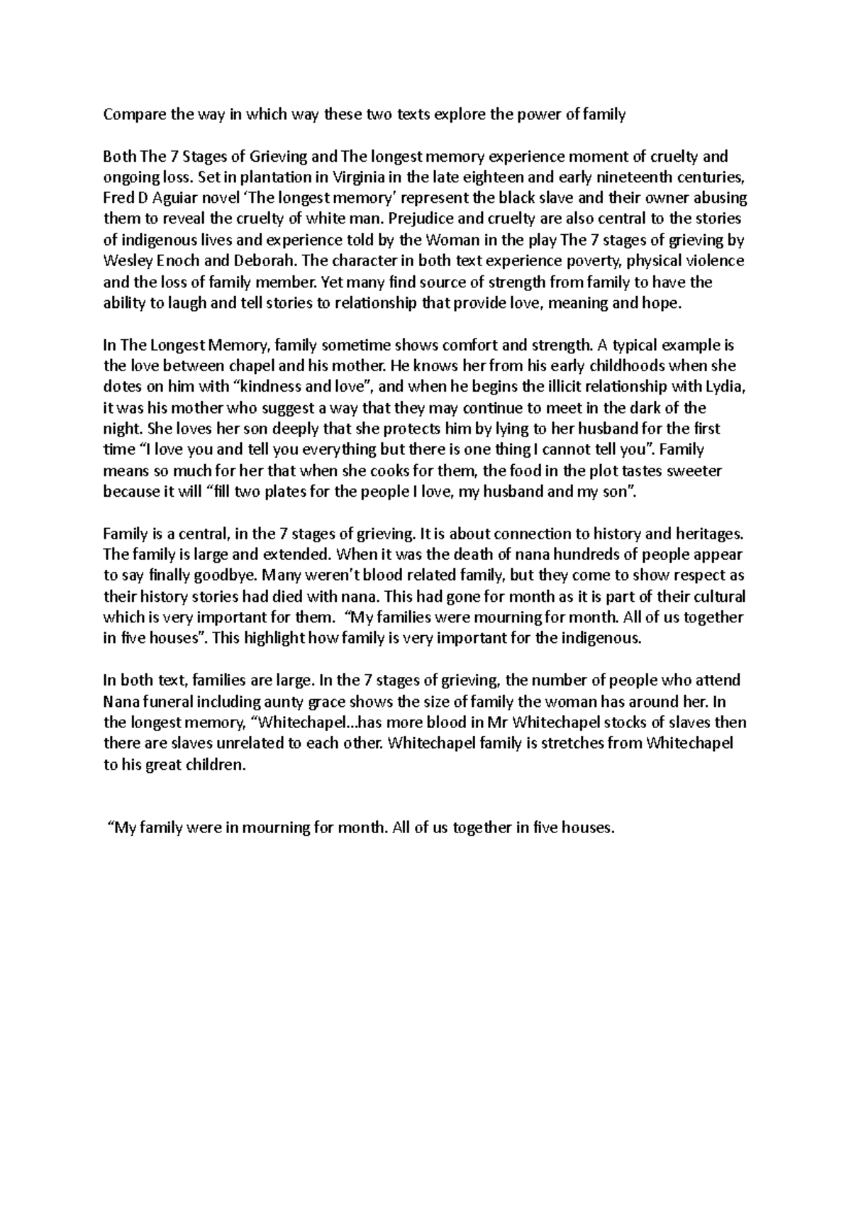 Comparative Analysis of Family Power in The Longest Memory & 7 Stages ...