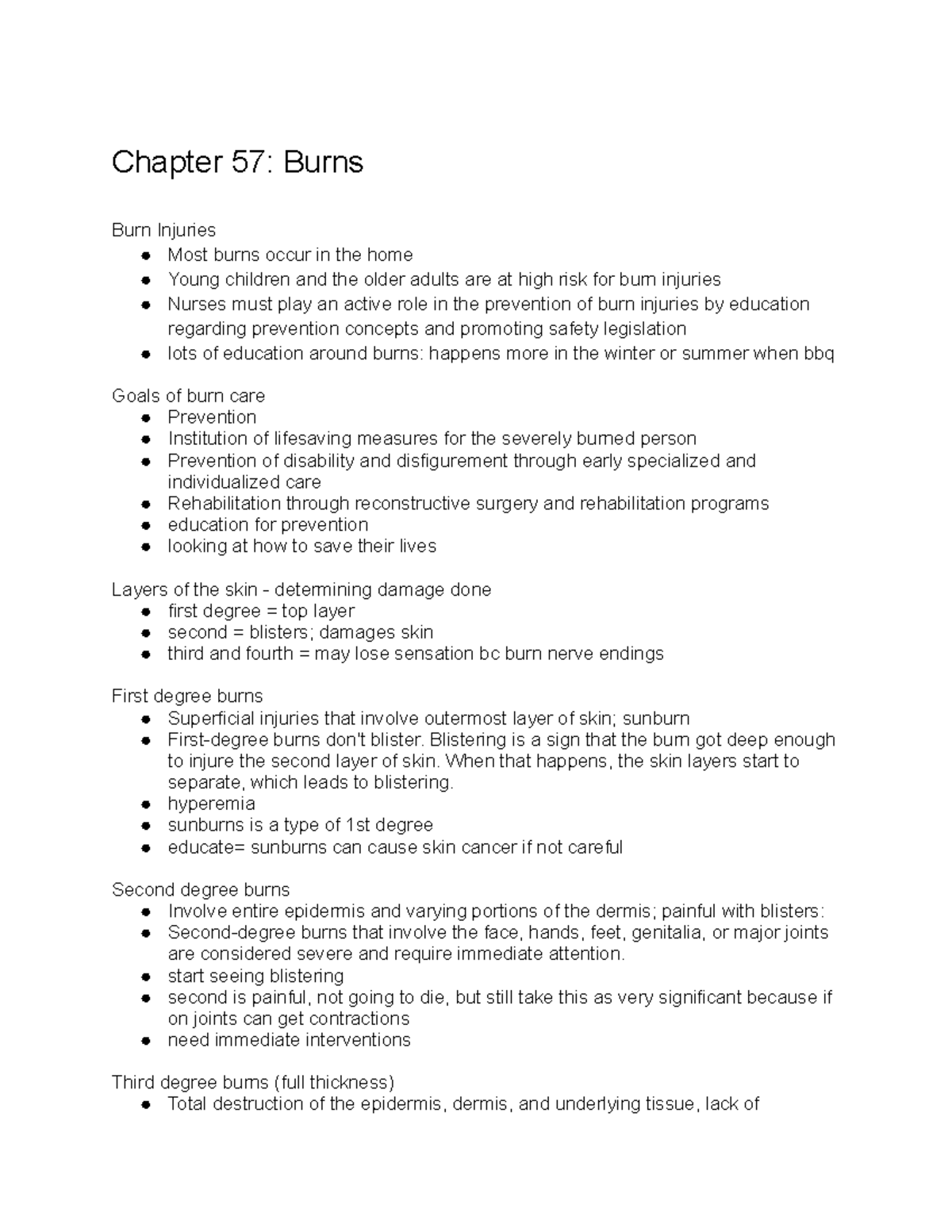 Ch 57 - Comprehensive Overview of Burns and Their Management - Studocu