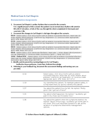 Medical Case Study: Cardiac Assessment of Carl Shapiro - Studocu