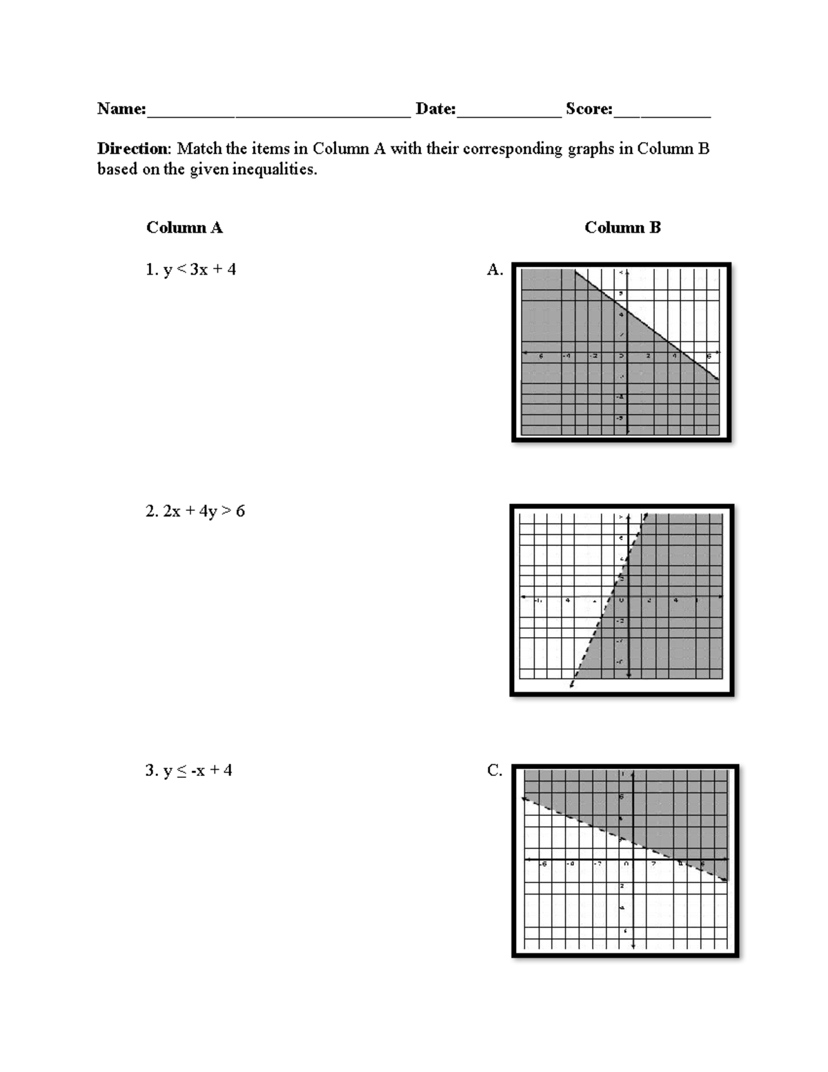Activity Sheet - BSED - Name:______________________________ Date ...