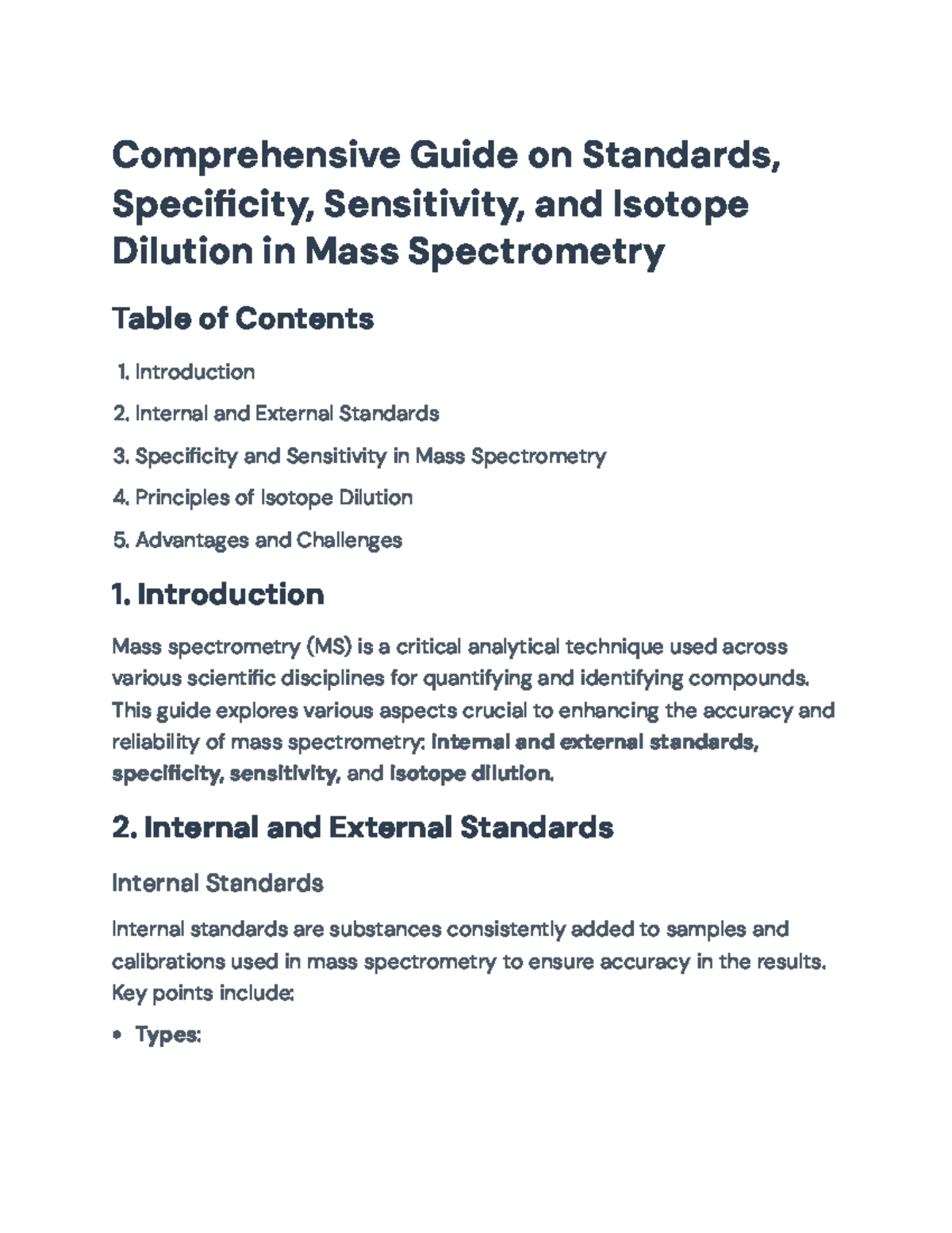 Comprehensive Guide to Standards, Sensitivity, and Isotope Dilution in ...