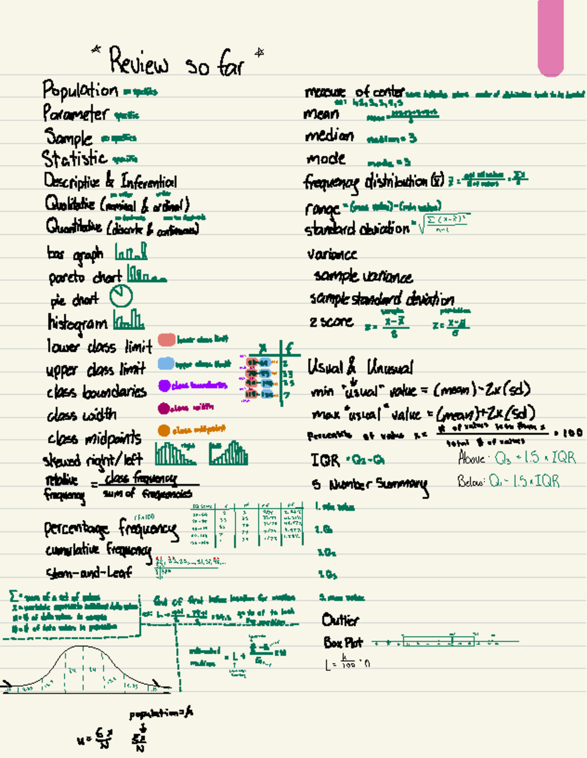 Stat Math Fall 2022 - Descriptive & Inferential Statistics Notes - Studocu