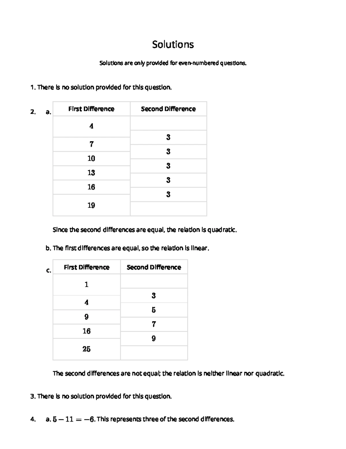 CEMC MATH 101: Lesson 1 - Recognizing Quadratic Relations from Tables ...