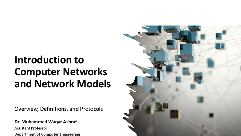 ACN Lecture 01 - Overview of Computer Networks and Protocols - Studocu