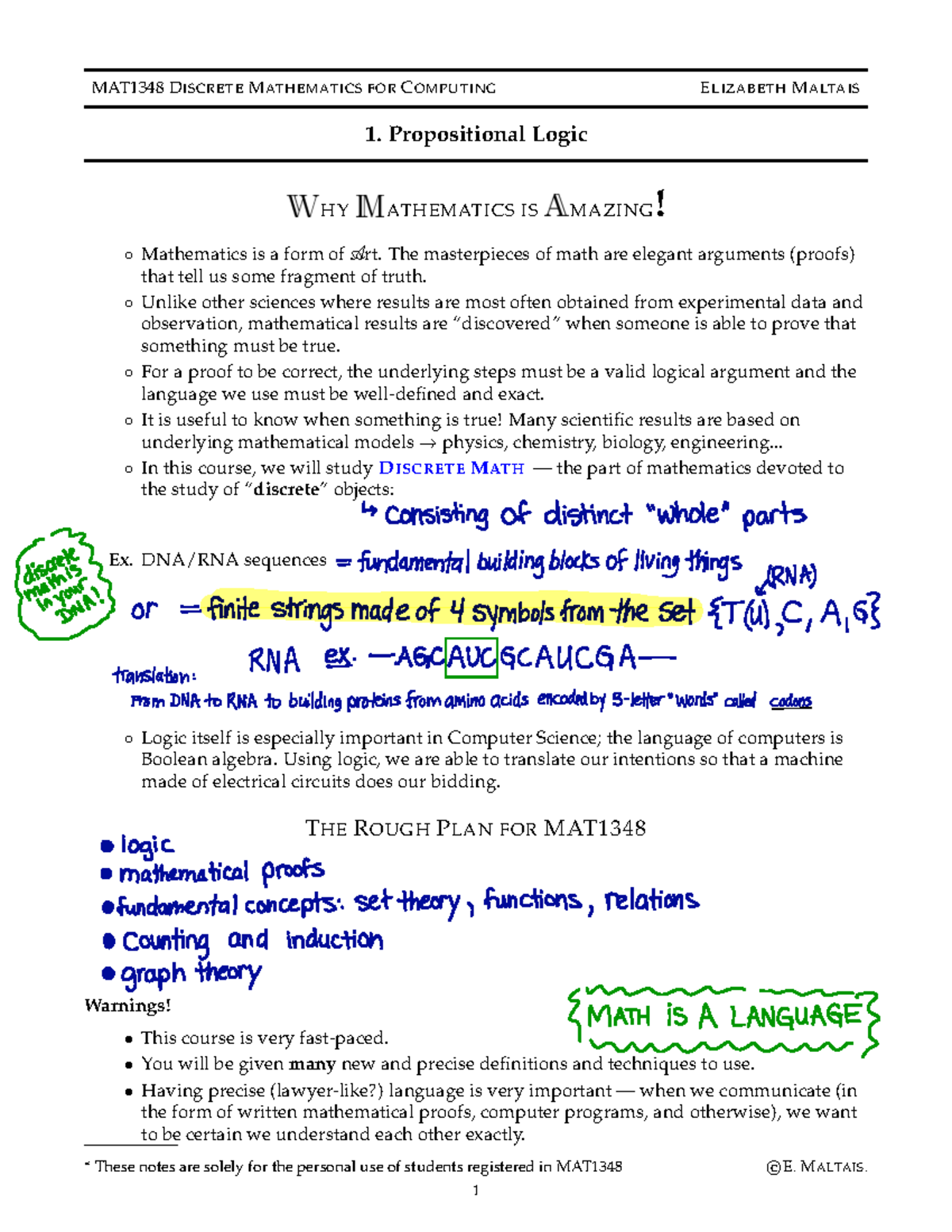 MAT1348 Final Exam Notes: Discrete Mathematics for Computing - Studocu