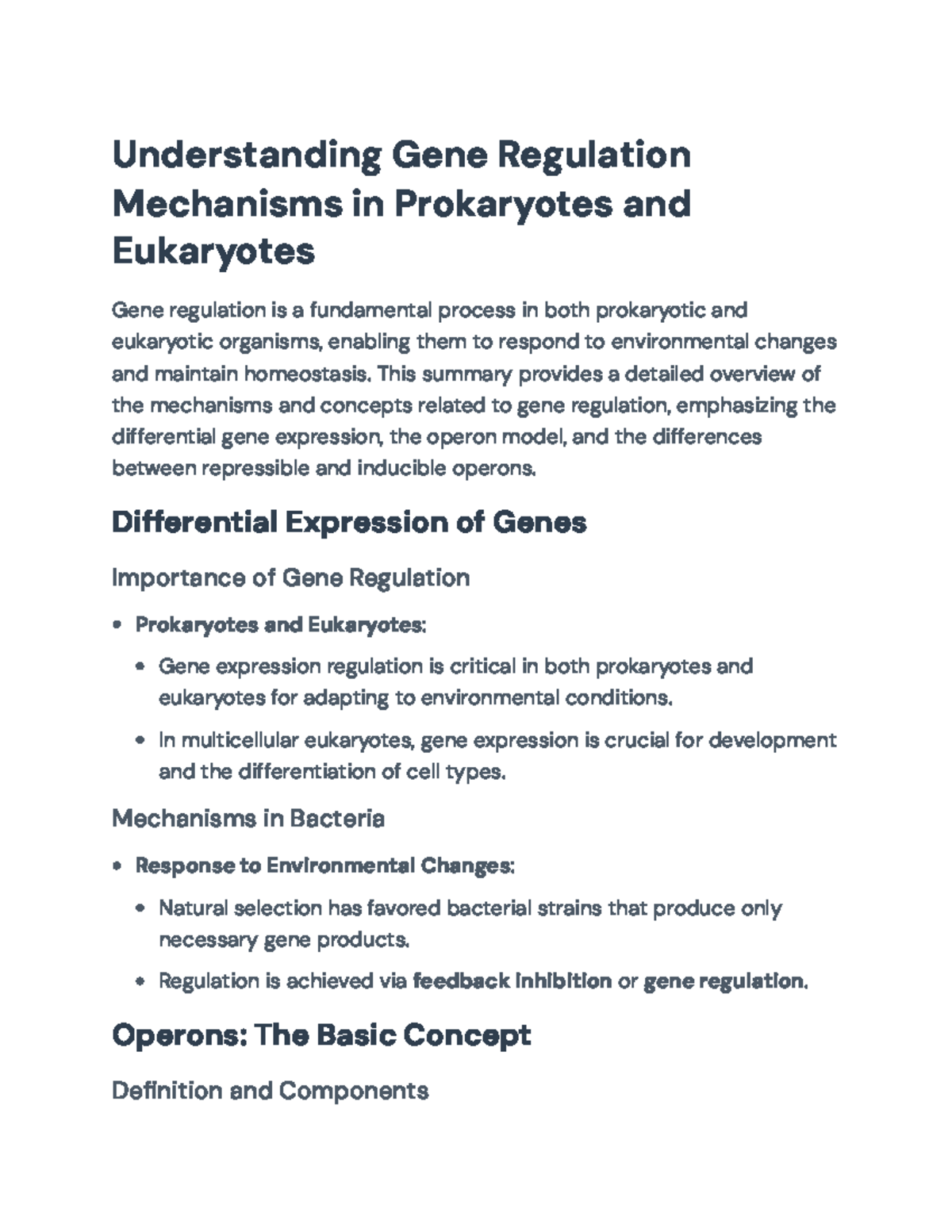 Gene Regulation Mechanisms in Prokaryotes and Eukaryotes Overview ...