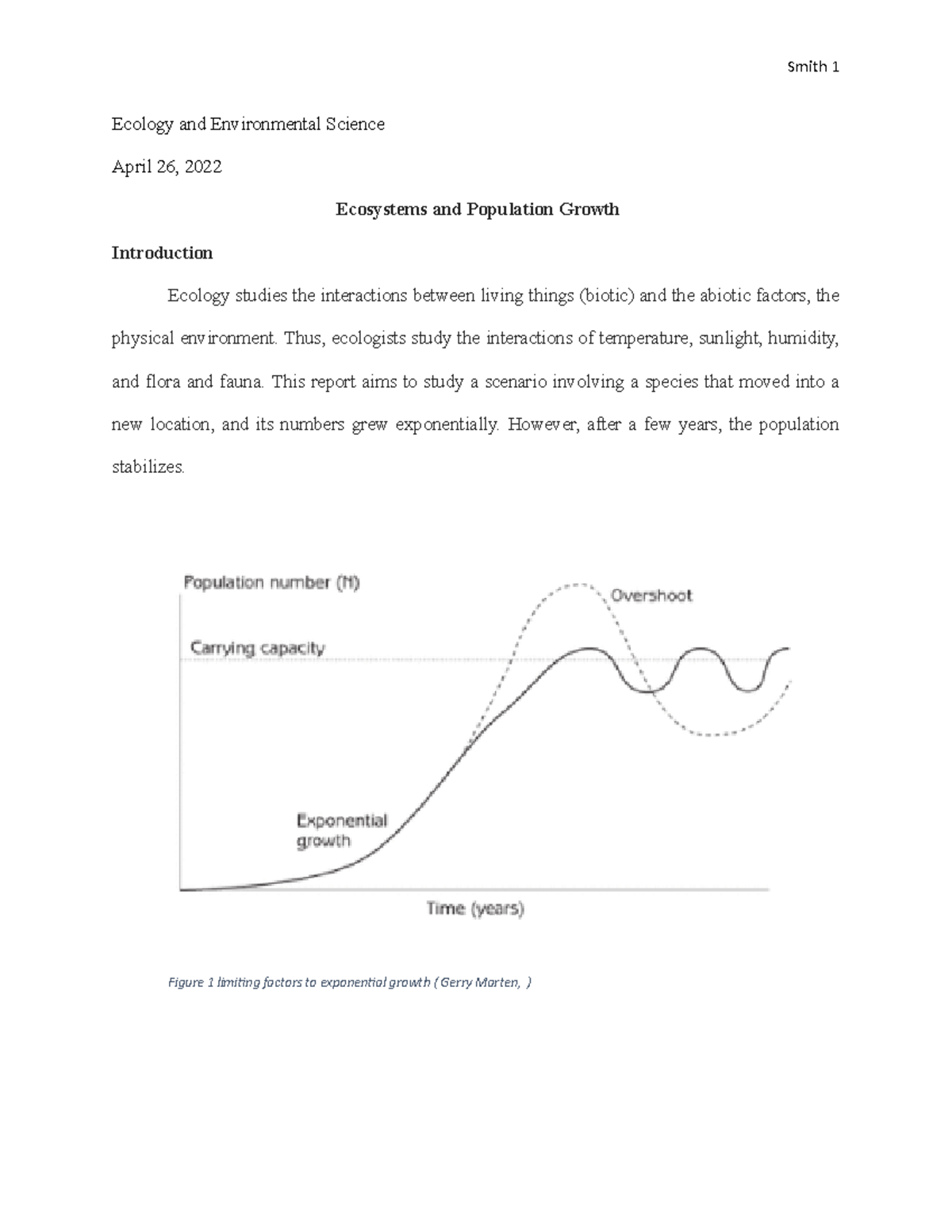 ECS 101: Ecosystem Dynamics and Population Growth - Task 1 Report - Studocu
