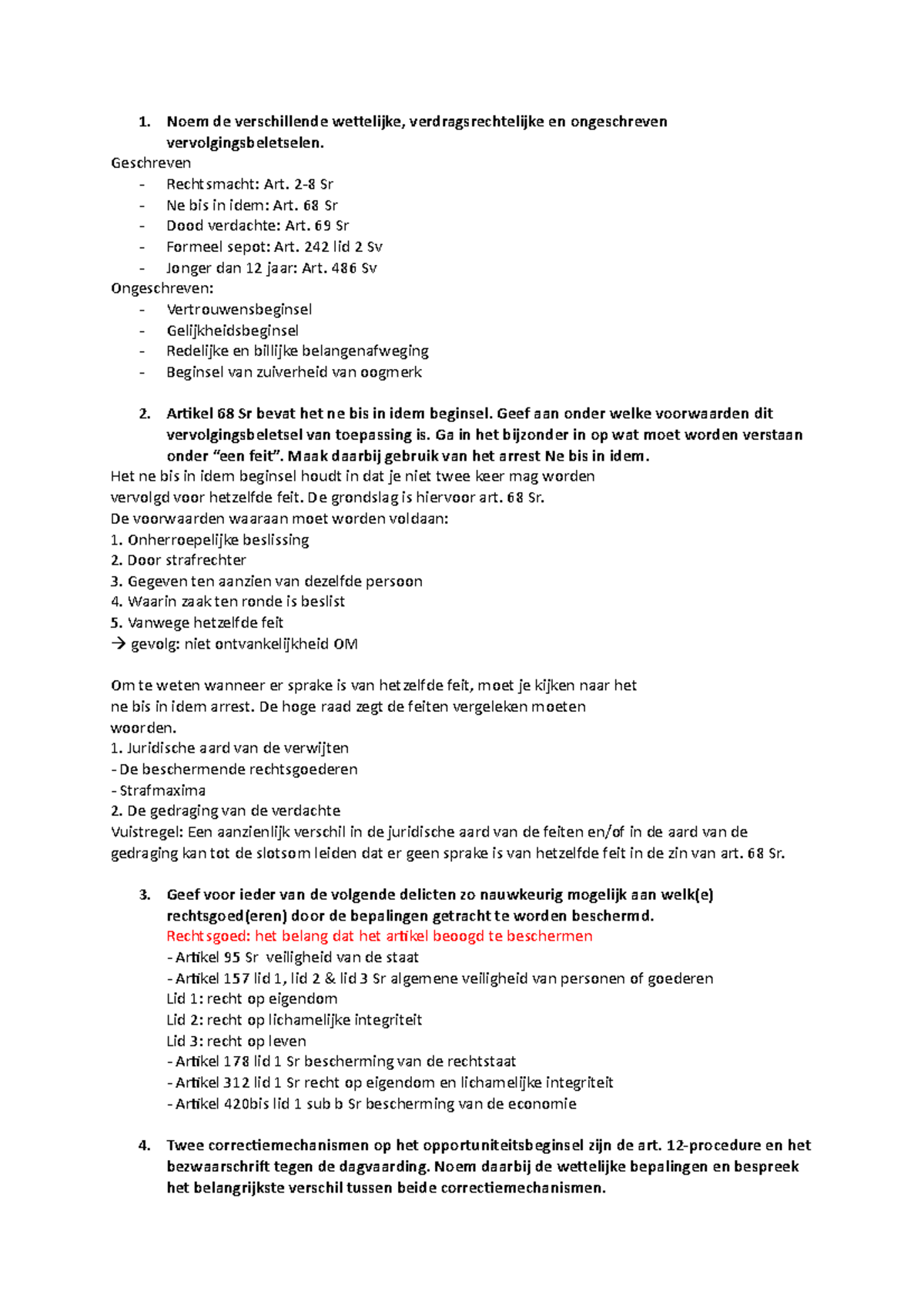 Strafrecht 1 Voorbereiding WG5: Vervolging en Wetgevingsoverzicht ...