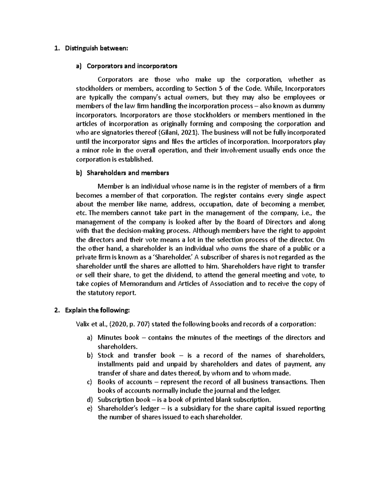 Ia 23 - Enjoy learning - Distinguish between: a) Corporators and ...
