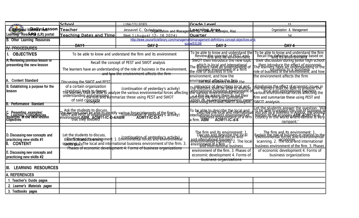 Ilide - daily lesson log organization and management - Daily Lesson Log ...