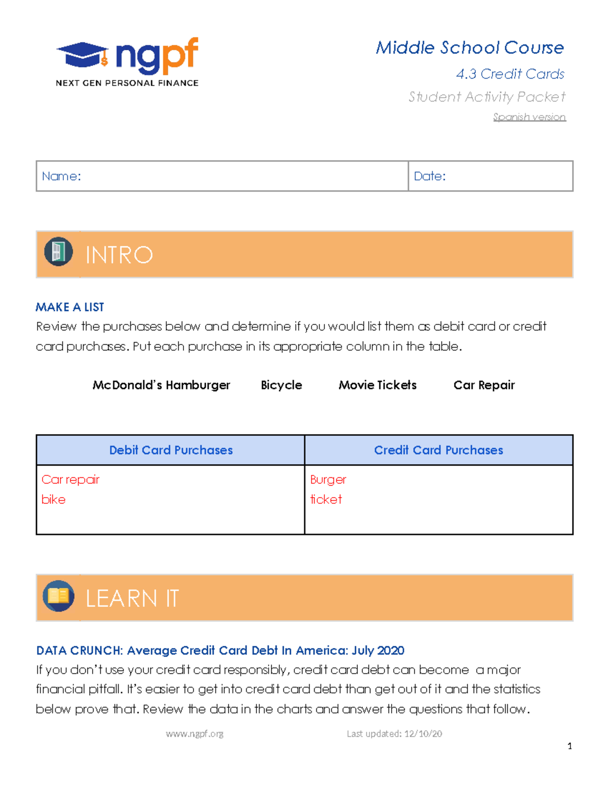Copy of MS-4.3 SAP - we6fcyv - Middle School Course 4 Credit Cards ...