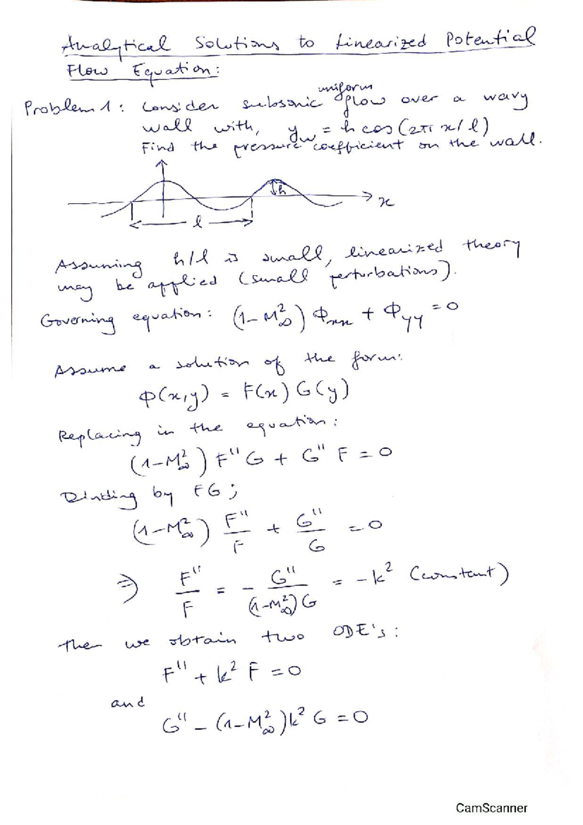 ME455-Lecture Notes: Analytical Solutions to Potential Flow - Studocu
