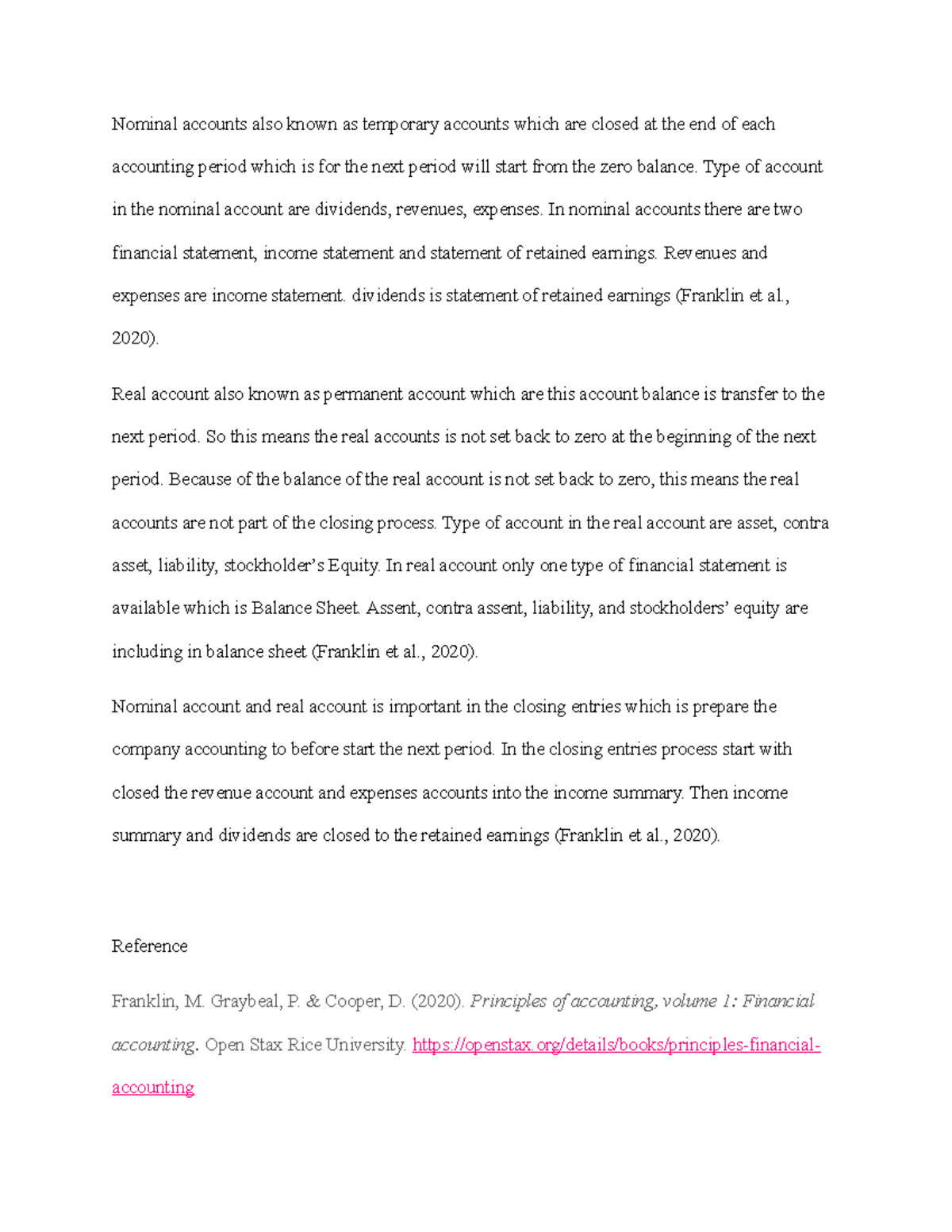 DF Unit 3 Accounting: Nominal and Real Accounts Discussion Assignment ...