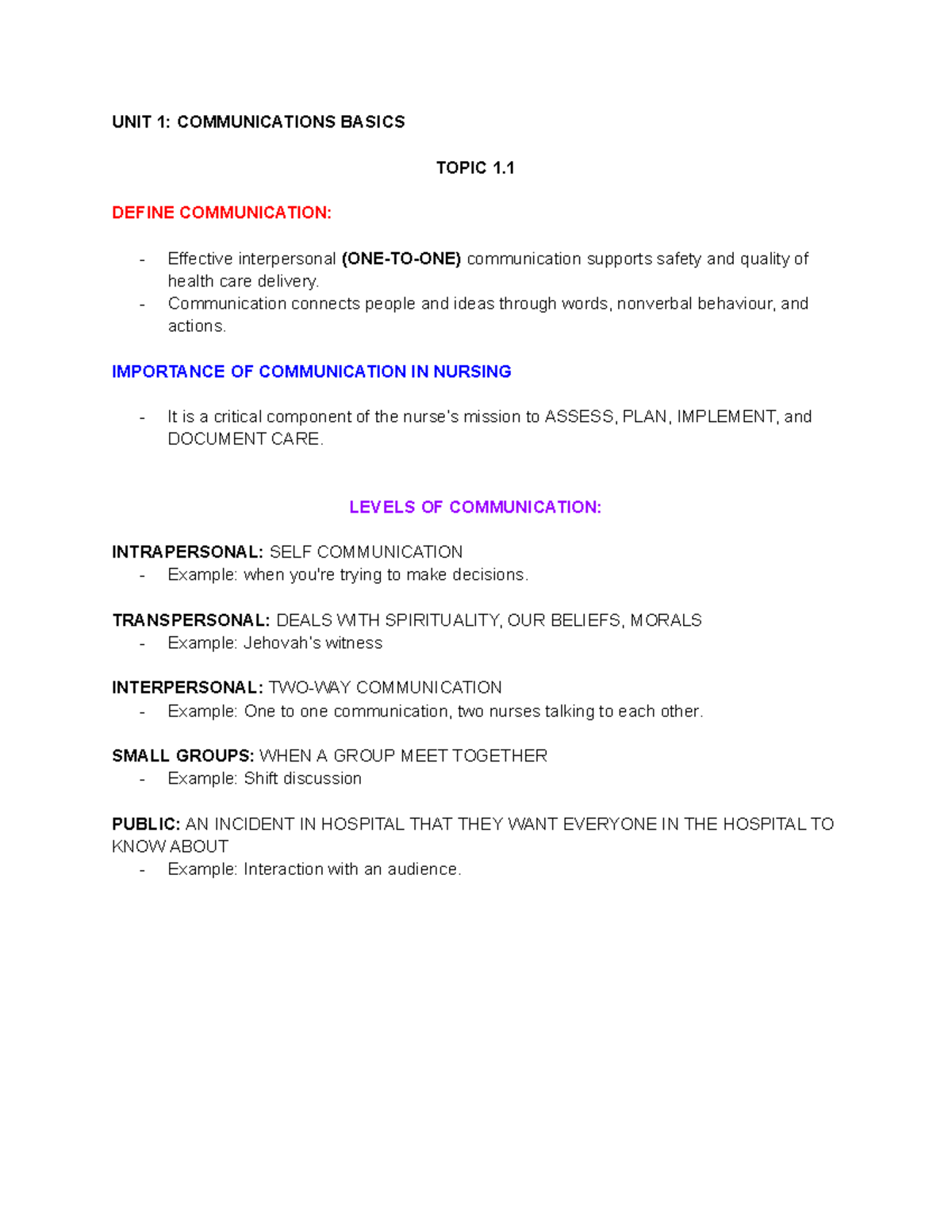 NCOM Final Exam Study Guide: Effective Communication in Nursing - Studocu
