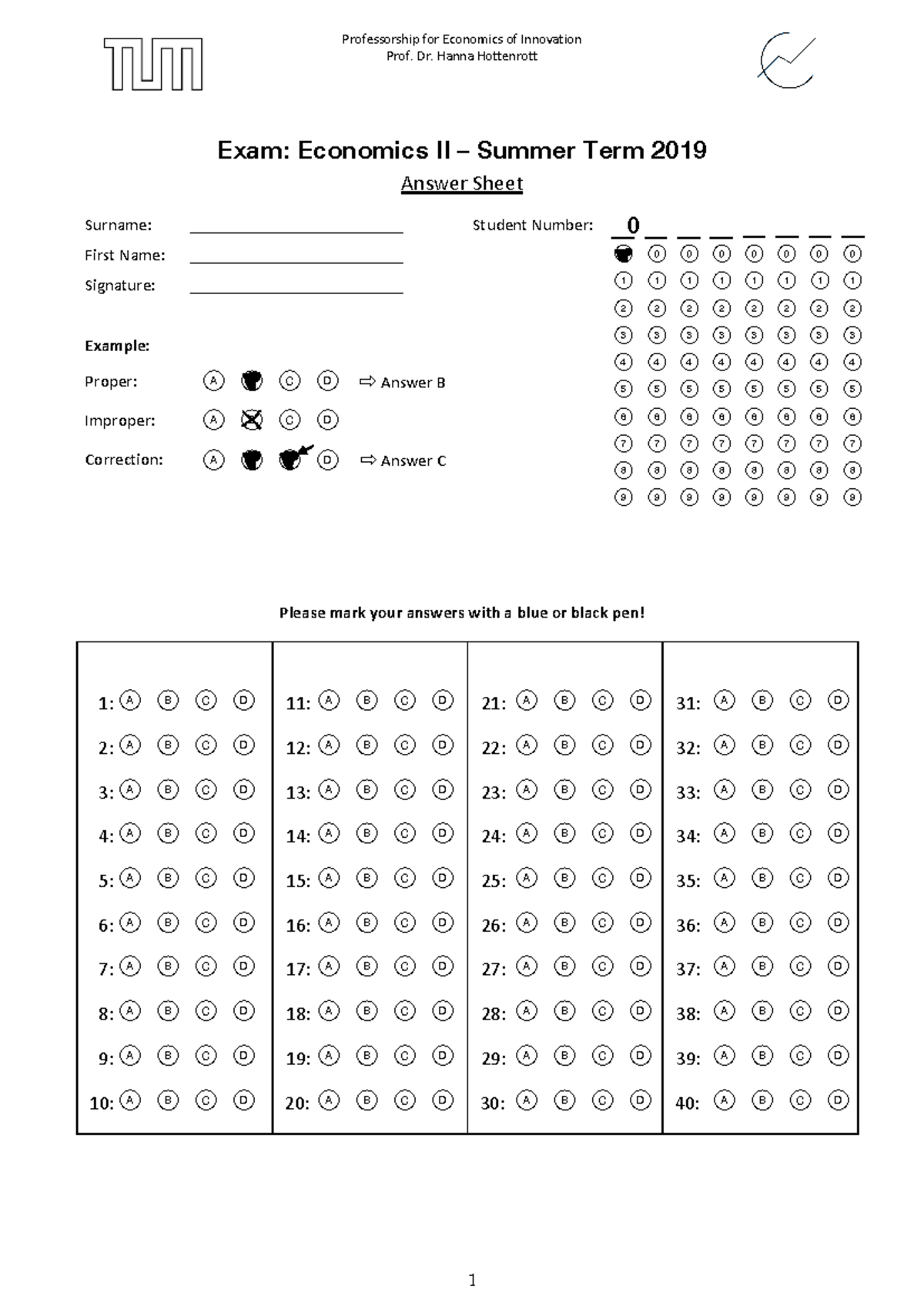 Econ II Final Exam 2019 - Comprehensive Exam on Economics II Concepts ...