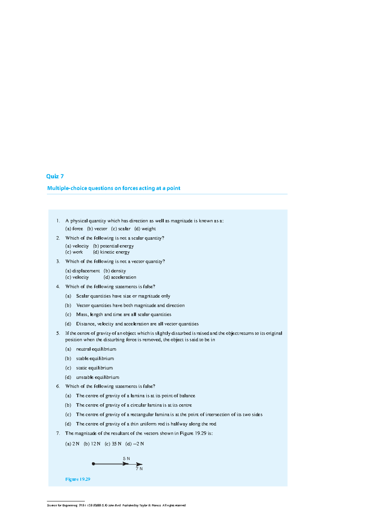 Quiz 7: Forces Acting at a Point - Extra Practice Questions - Studocu