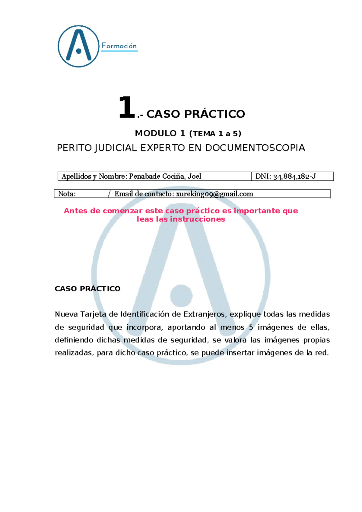 Caso Práctico 1: Análisis de Seguridad en Nueva Tarjeta de Identidad TIE - Document Preview