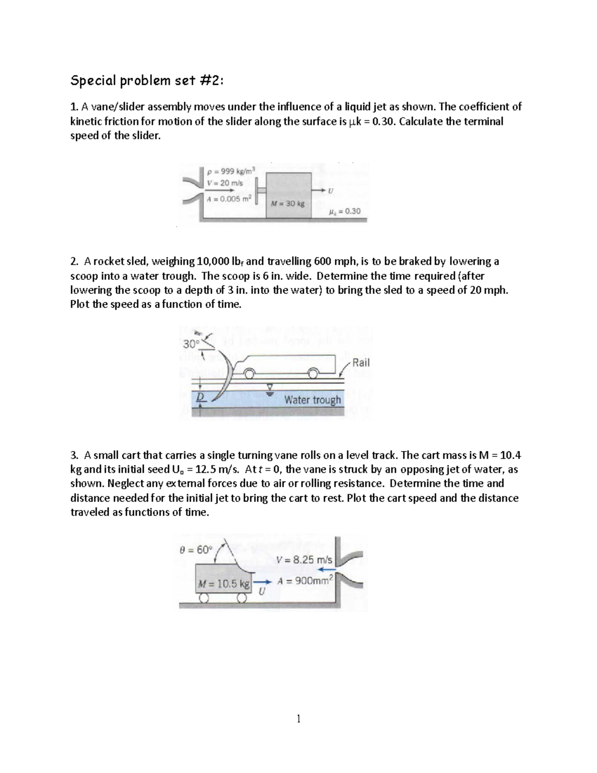 Special Problem Set 2: Analysis of Fluid Dynamics and Forces - Studocu