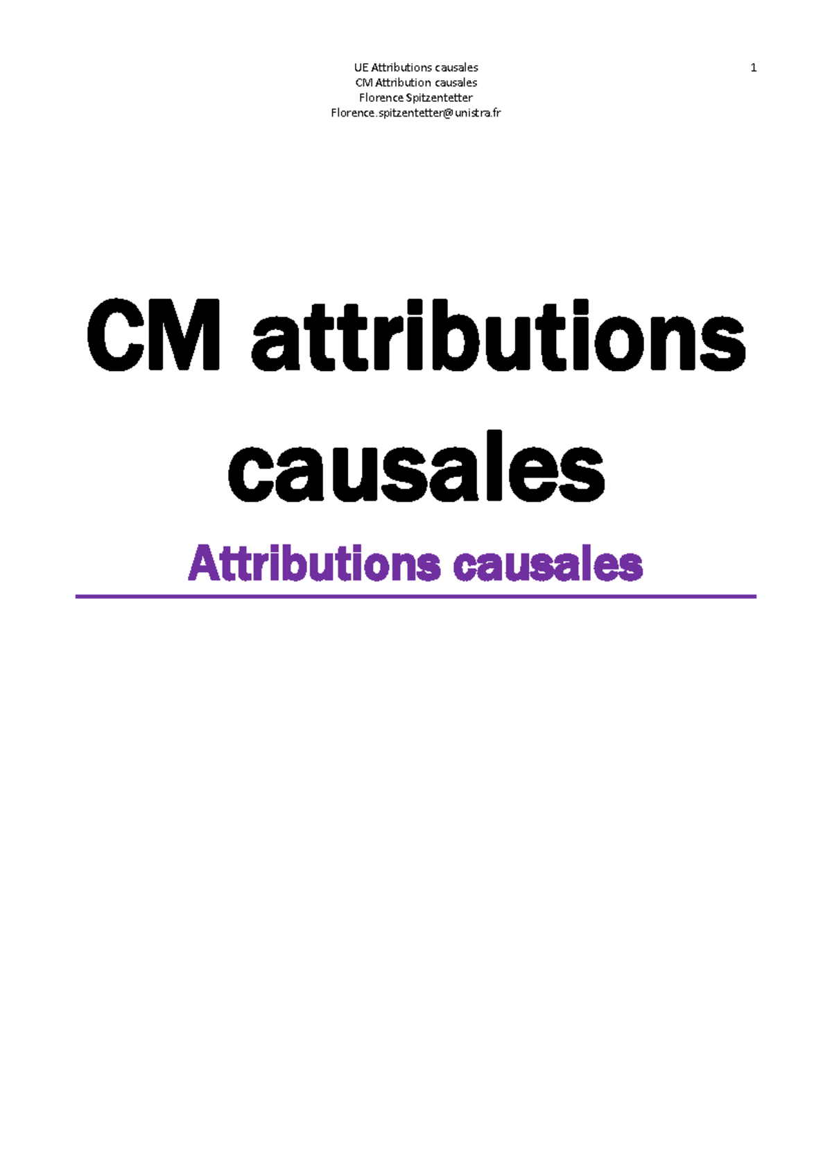 CM Attributions causales : Concepts et Théories (L3) - Studocu