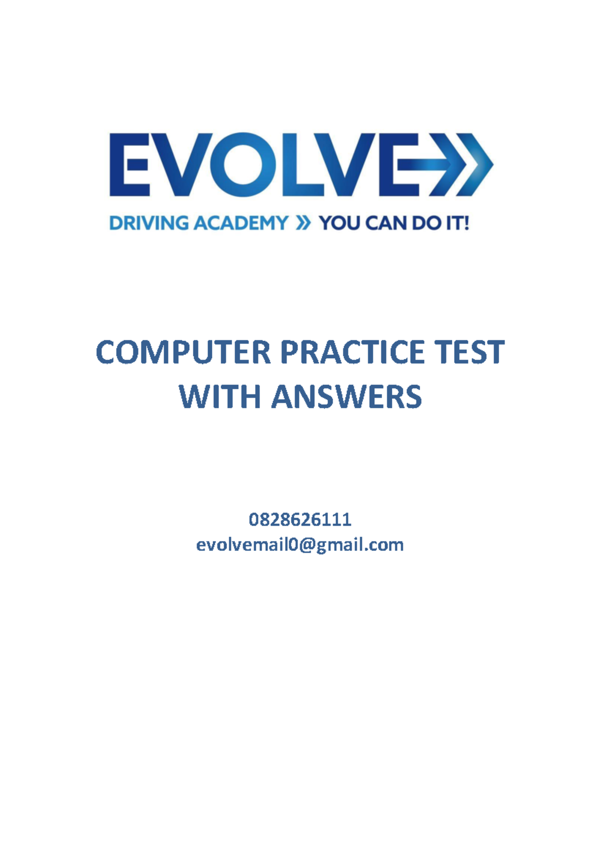 Evolve Mock Computer Test with Answers - COMPUTER PRACTICE TEST WITH ...