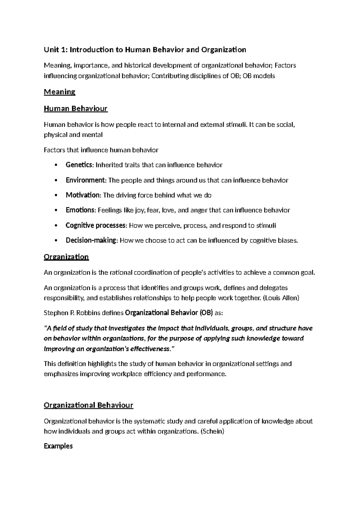 Module 1: Introduction to Human Behavior and Organizational Factors ...
