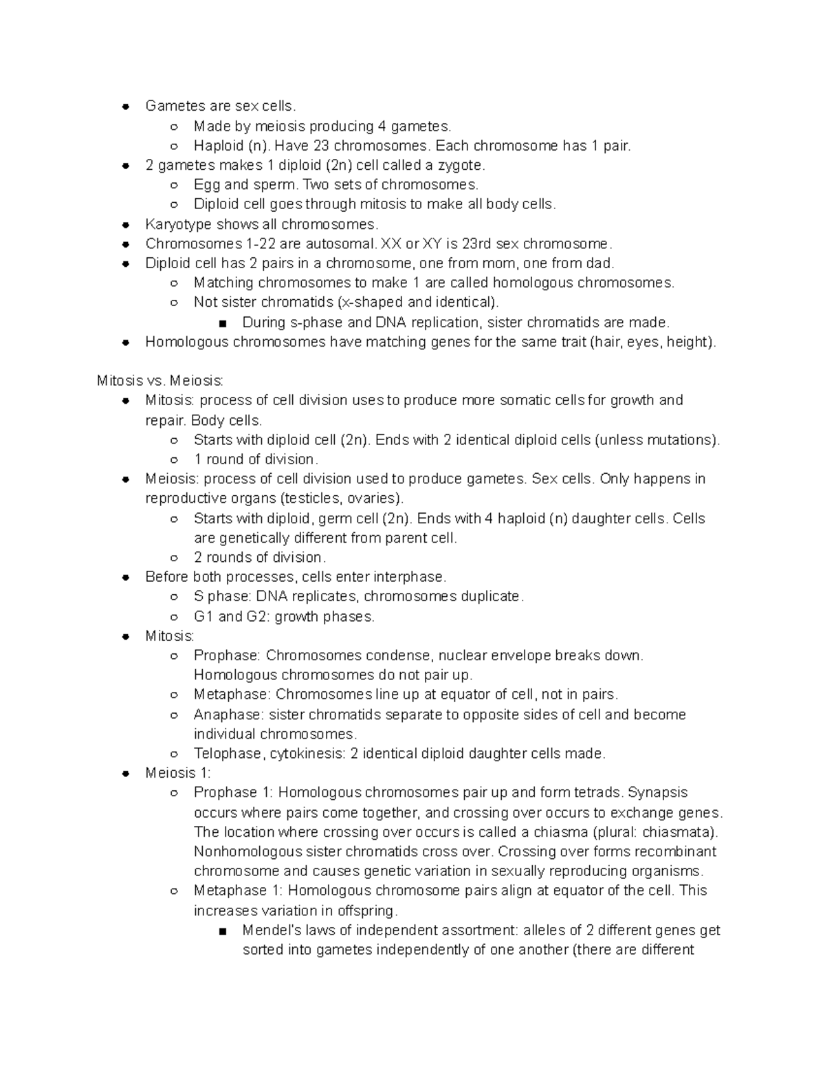 AP Bio Unit 5: Meiosis, Mitosis, and Genetic Inheritance Notes - Studocu