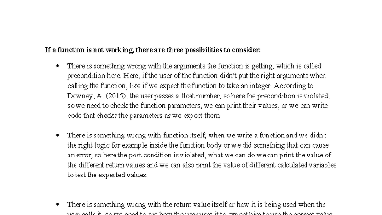 CS 1101 Unit 4 Debugging Functions: Common Issues & Solutions - Studocu