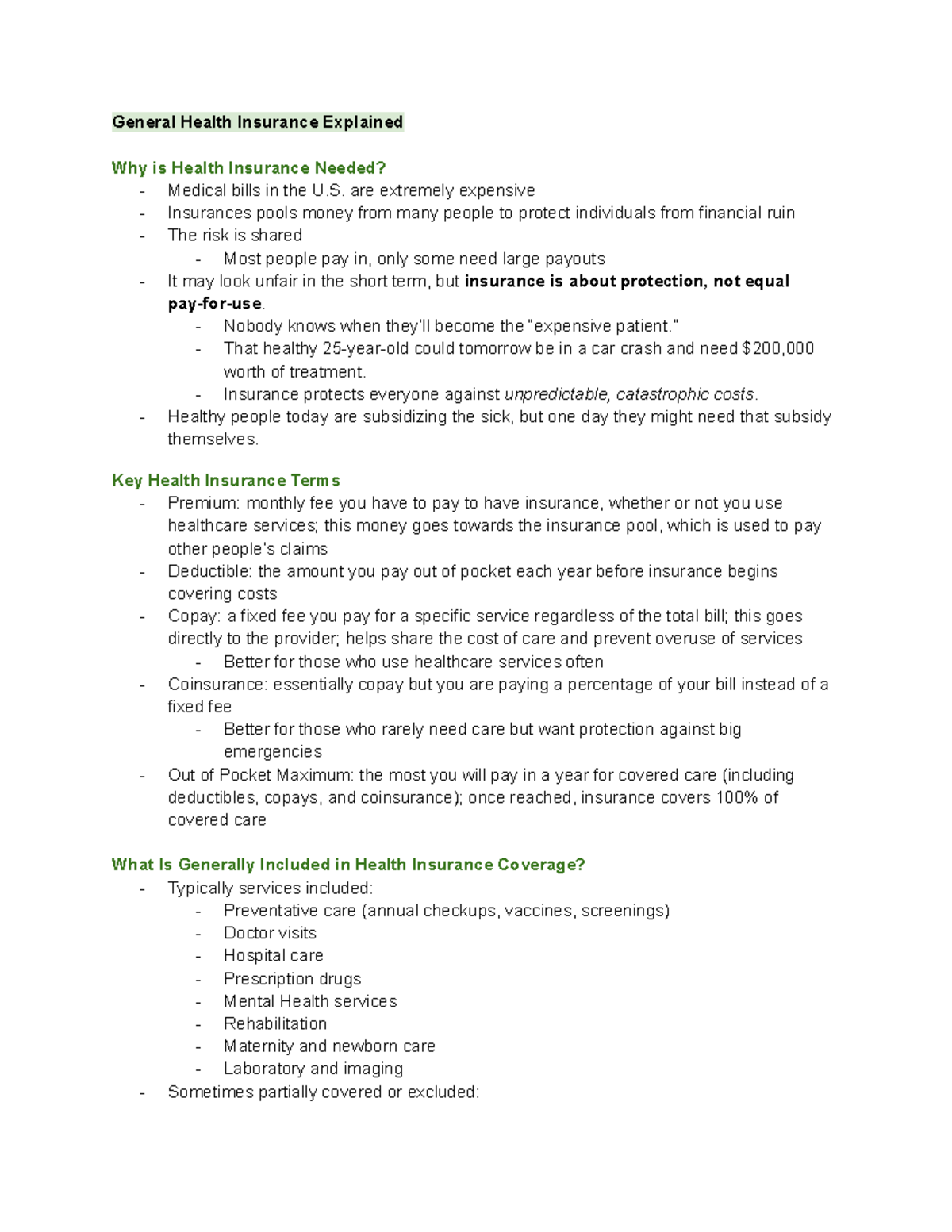 U.S. Healthcare System: Understanding Health Insurance Essentials - Studocu