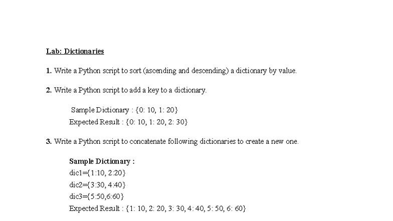 Dictionaries & Tuples - Python Programming Lecture Notes - Studocu