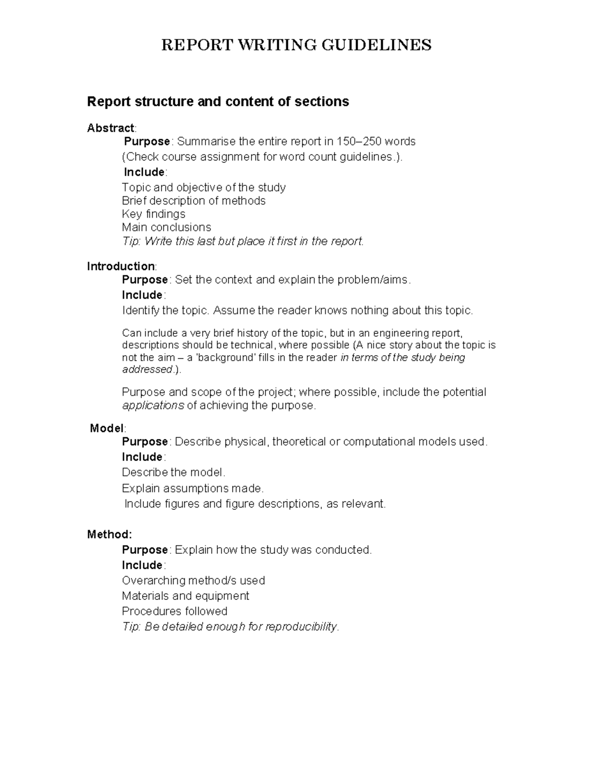 ENG 101: Top Tips for Effective Report Writing Guidelines - Studocu