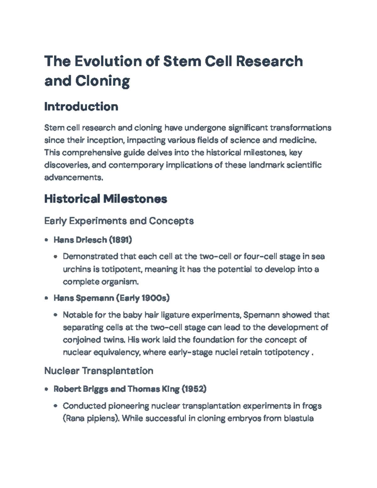 The Evolution of Stem Cell Research & Cloning: Key Milestones ...