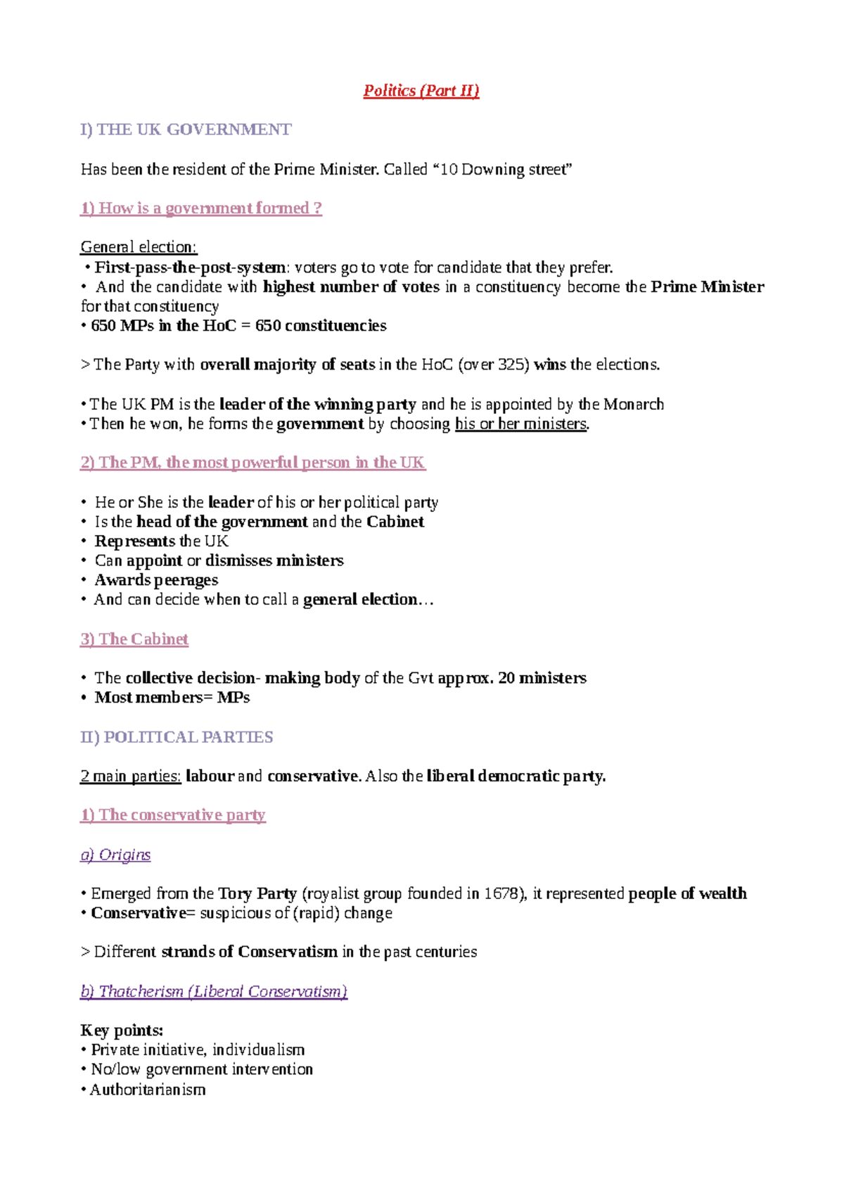 CM CIVI Anglaise N°7 - Understanding the UK Government Structure - Studocu