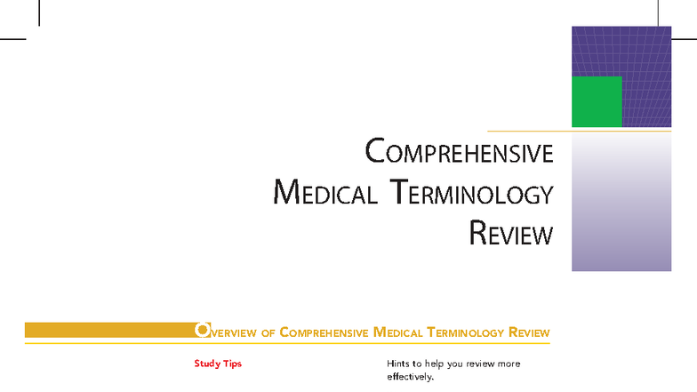 SNL 473 Medical Terminology Final Exam Review Guide - Studocu