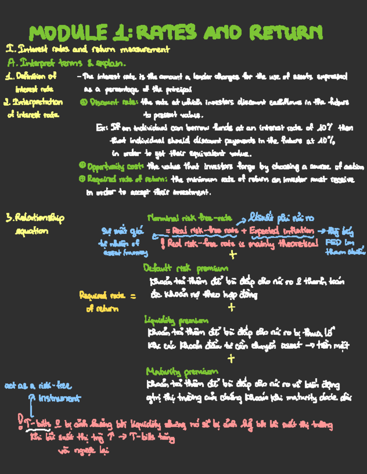 MODULE 1: RATES AND RETURN I - Interest Rates and Return Measurement ...