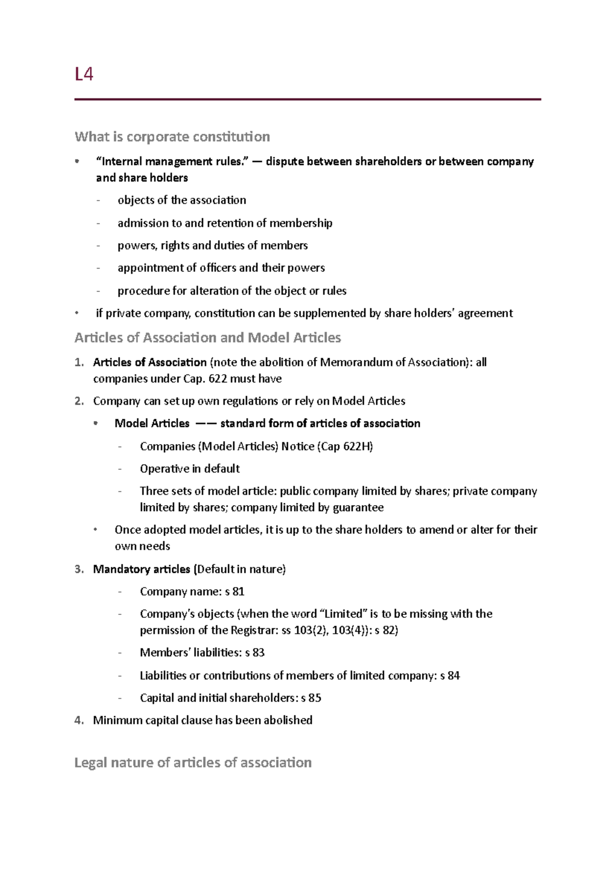 Corporate Constitution: Key Principles and Legal Cases in Company Law ...