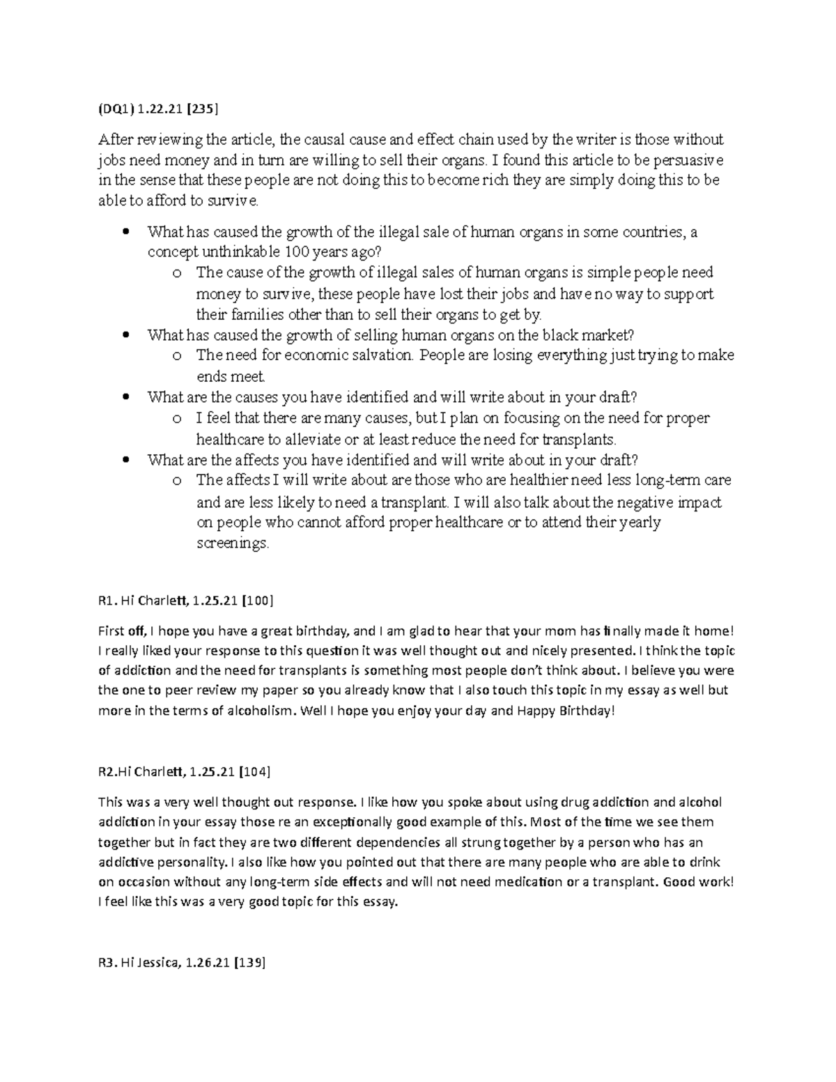 Topic 5 Discussion Questions 1 & 2 Responses (DQ1 & DQ2) - Studocu