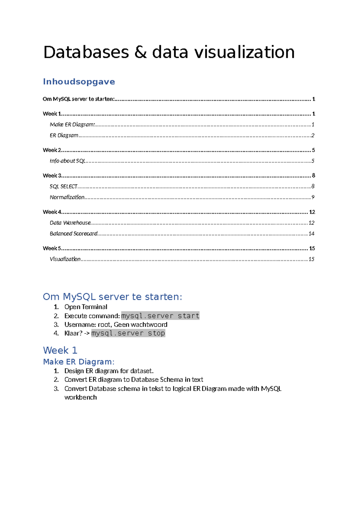 MySQL Databases & Data Visualization Study Notes - Studeersnel
