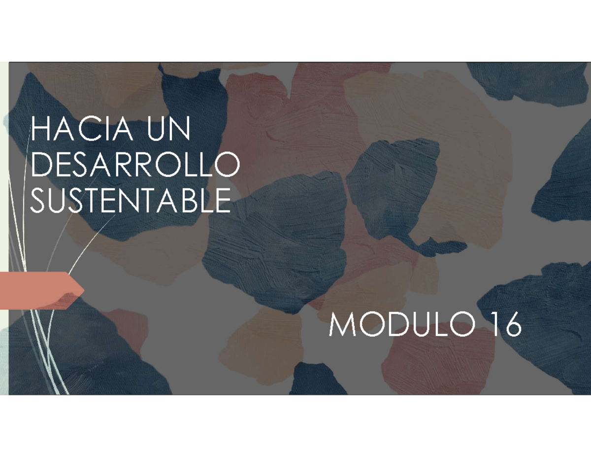 Presentacion modulo 16 pdf - HACIA UN DESARROLLO SUSTENTABLE MODULO 16