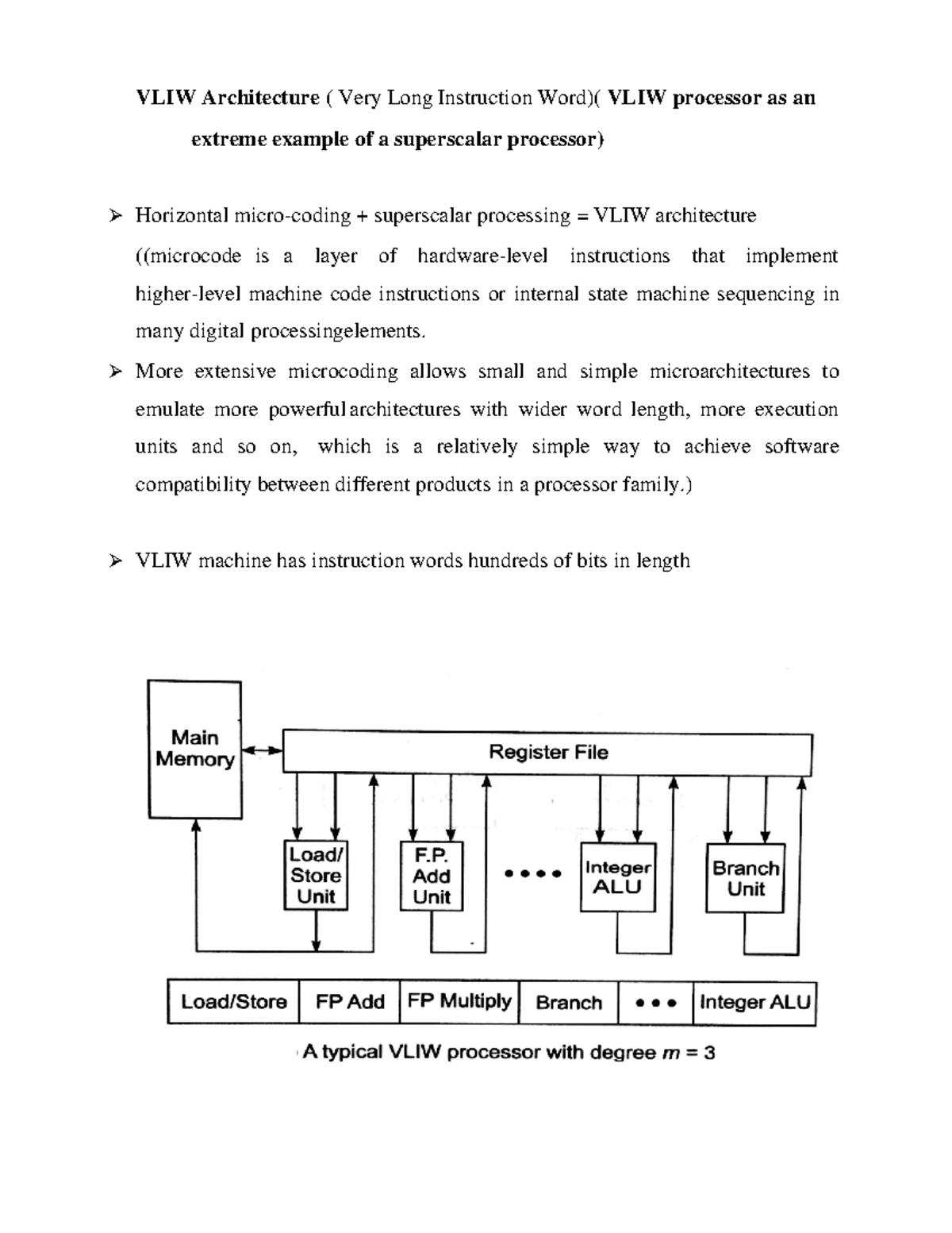 VLIW Architecture: An Overview of Very Long Instruction Words - Studocu