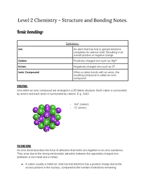 2024 Level 2 Chemistry Exam Answers: Structure & Bonding (91164) - Studocu