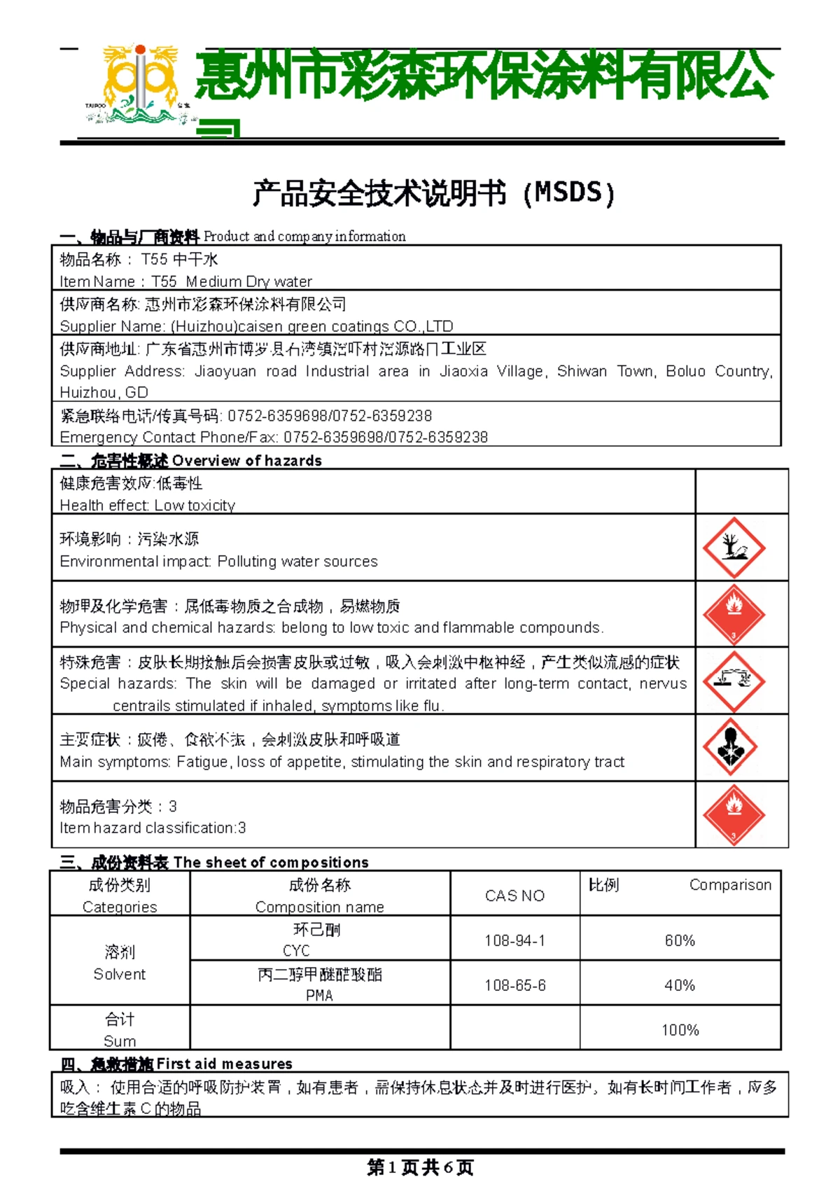 TPU-G102白色油墨（MSDS）安全技术说明书- Studocu