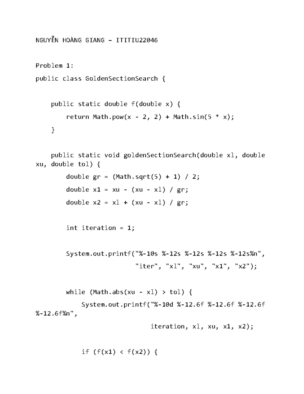 TMC LAB5: Optimization Techniques in Java (Nguyen Hoang Giang 22046 ...